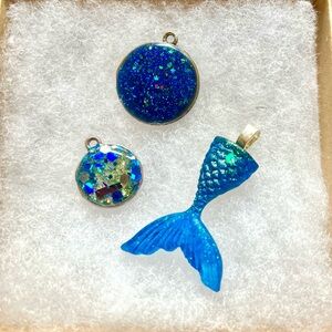 Hand Crafted Blue Mermaid Necklace Set
